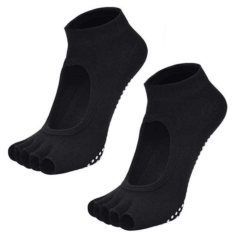 جوراب پیلاتس مدل کف ژله ای پنجه باز 097-010